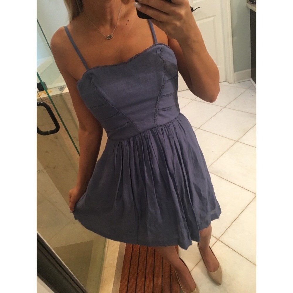 Jessica Simpson Women Cornflower Blue Babydoll Mini Dress Size 6 NWT Summer